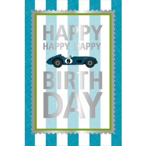 Artebene Karte Birthday Rennwagen geprägt