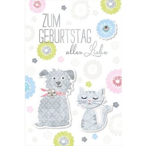 Artebene Karte Geburtstag Hund Strass 3D geprägt mit...