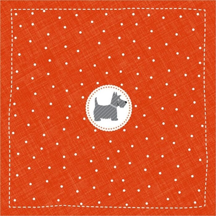 Artebene papírové ubrousky 33x33 cm Scotch Terrier Mini červený